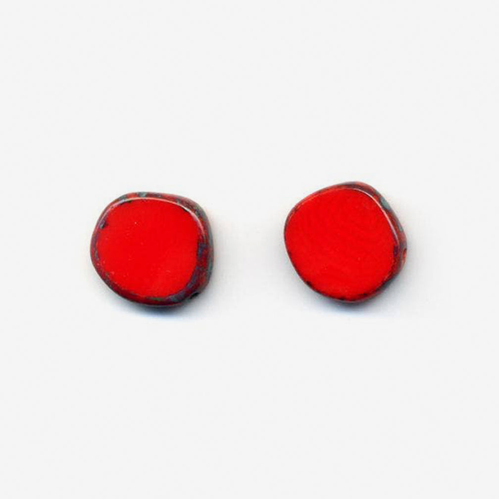 Stefanie Wolf Designs: Stud Earrings: Full Circle, Small Red