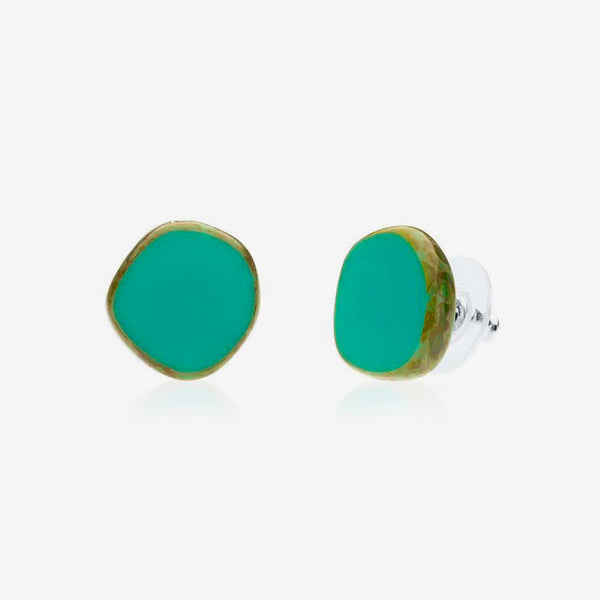 Stefanie Wolf Designs: Stud Earrings: Full Circle, Small Turquoise