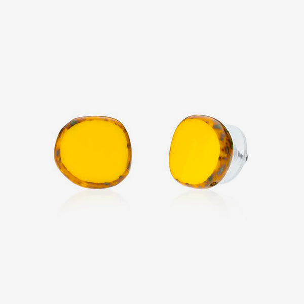 Stefanie Wolf Designs: Stud Earrings: Full Circle, Small Yellow