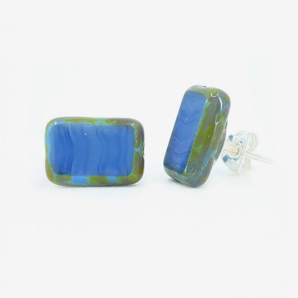 Stefanie Wolf Designs: Stud Earrings: Trilogy, Hydrangea Blue