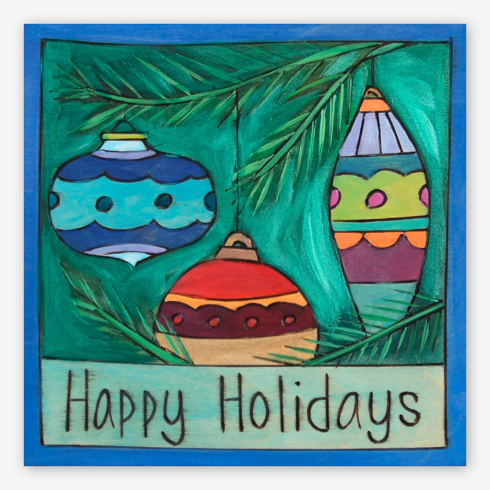 Sticks: Small Plaque: Happy Holidays