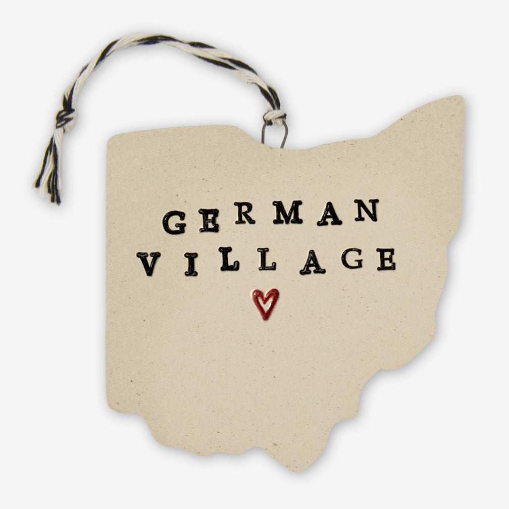 Tasha McKelvey: Ceramic German Village, Ohio Ornament