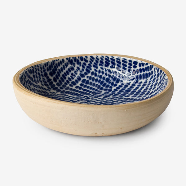 Terrafirma Ceramics: Fruit Dessert Bowl: Braid Cobalt