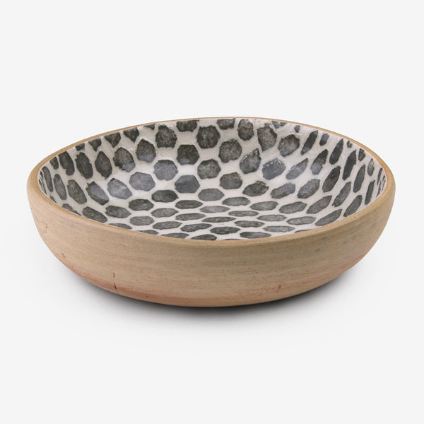 Terrafirma Ceramics: Fruit Dessert Bowl: Dot Charcoal