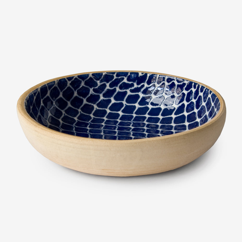 Terrafirma Ceramics: Fruit Dessert Bowl: Taj Cobalt