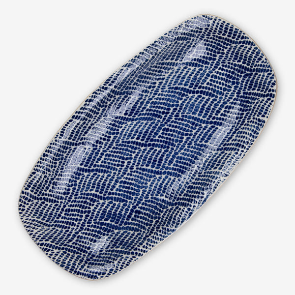 Terrafirma Ceramics: Large Oblong Tray: Braid Cobalt