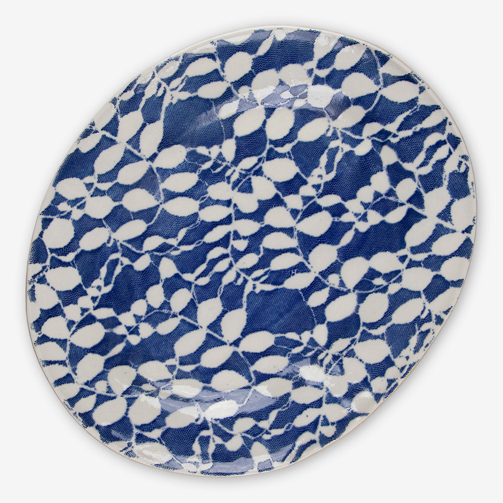 Terrafirma Ceramics: Medium Oval Platter: Aspen Cobalt