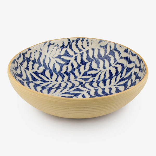 Terrafirma Ceramics: Medium Serving Bowl: Fern Cobalt