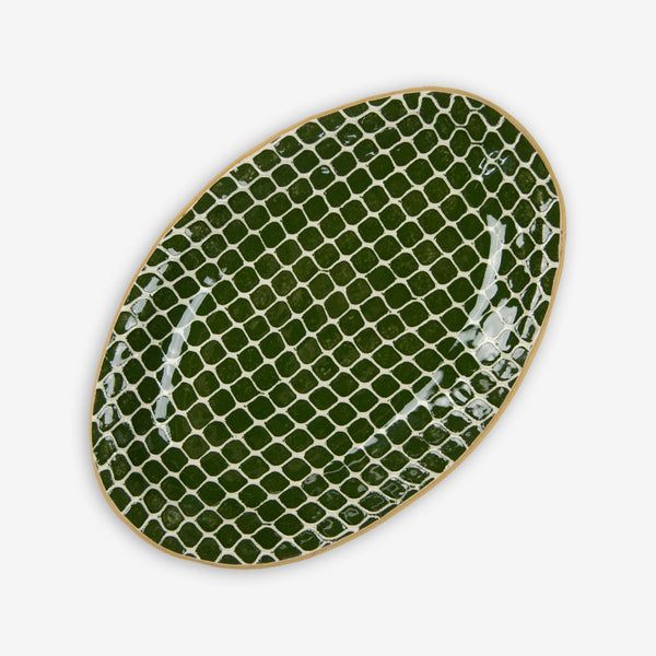 Terrafirma Ceramics: Petite Oval Platter: Taj Pine