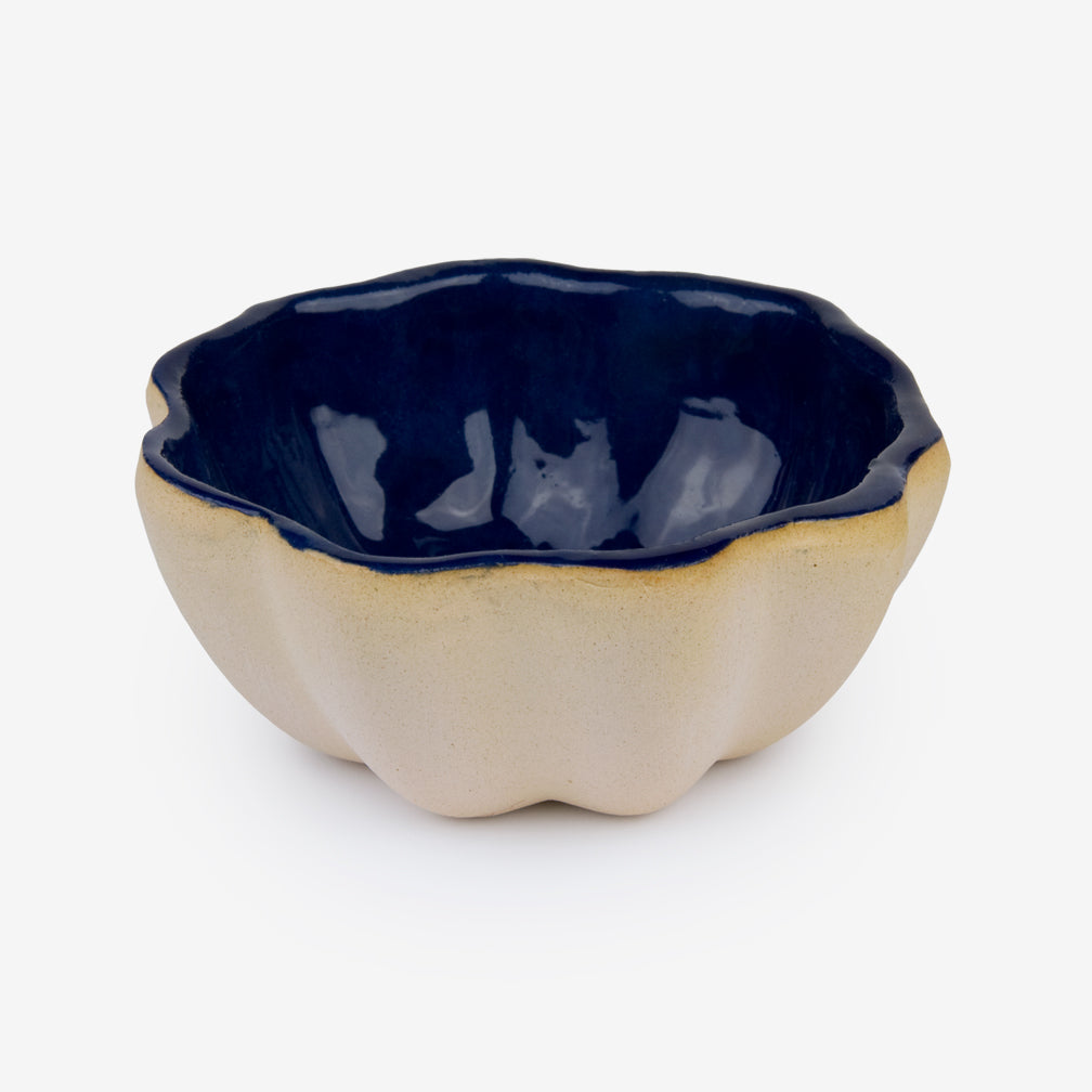 Terrafirma Ceramics: Scallop Bowl, Mini: Cobalt