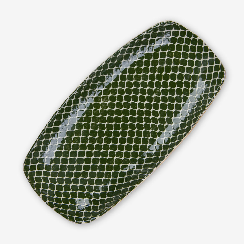 Terrafirma Ceramics: Small Oblong Tray: Taj Pine