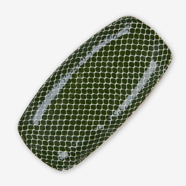 Terrafirma Ceramics: Small Oblong Tray: Taj Pine