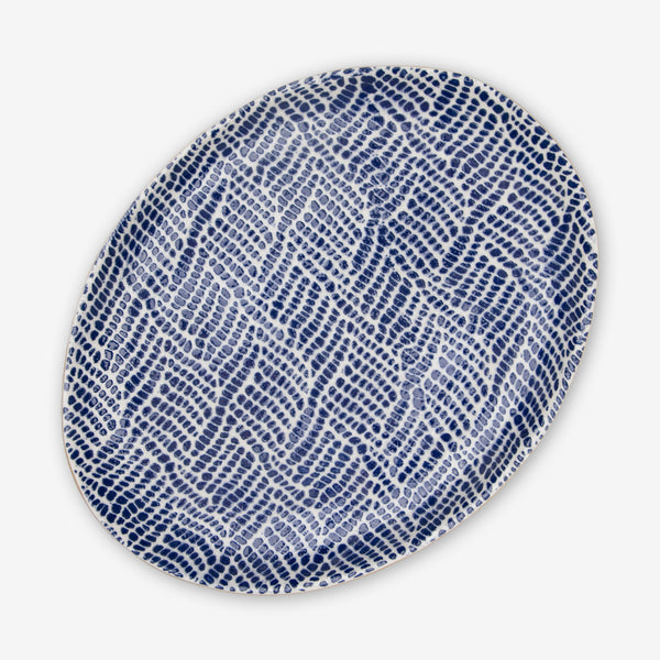 Terrafirma Ceramics: Small Oval Platter: Braid Cobalt