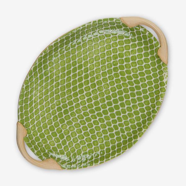 Terrafirma Ceramics: Small Oval Platter with Handles: Taj Citrus