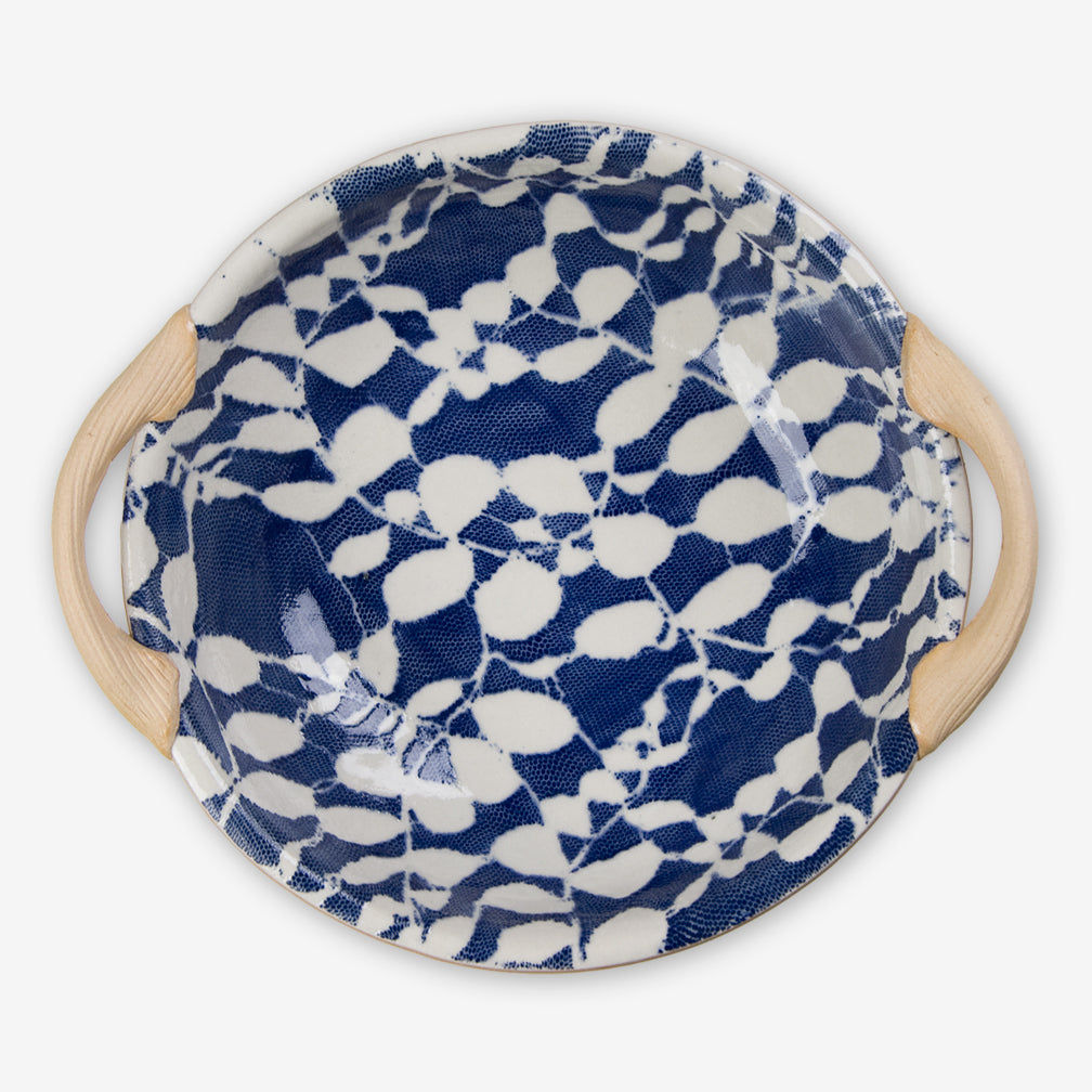 Terrafirma Ceramics: Veggie Bowl with Handles: Aspen Cobalt