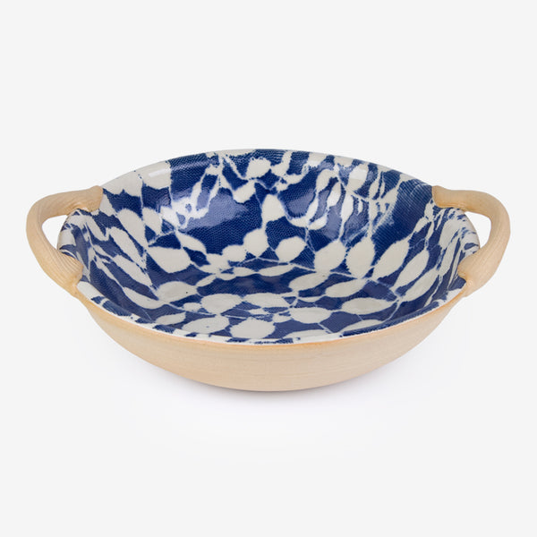 Terrafirma Ceramics: Veggie Bowl with Handles: Aspen Cobalt