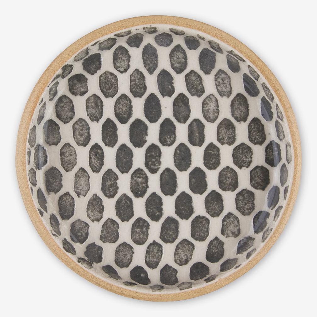 Terrafirma Ceramics: Wine Coaster: Dot Charcoal