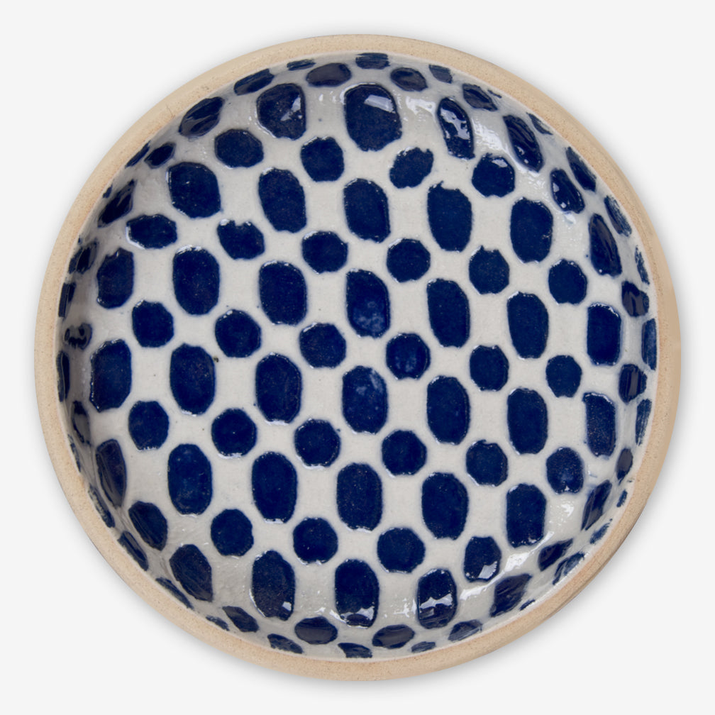 Terrafirma Ceramics: Wine Coaster: Dot in Cobalt