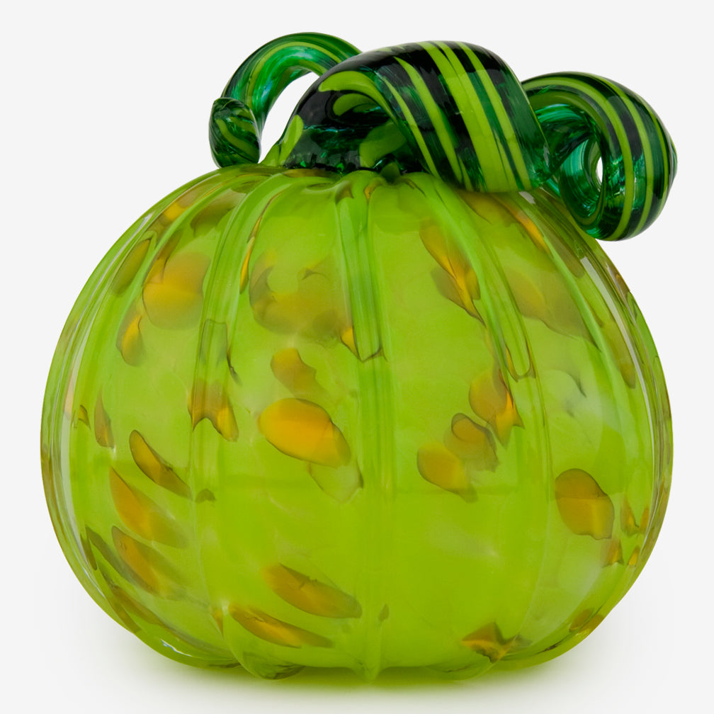 The Glass Forge: Extra Large Pumpkin: Green Yellow