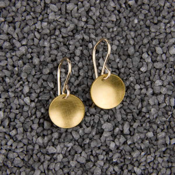 Zina Kao Exclusives Wire Earrings: Baby Geo Disc, Gold