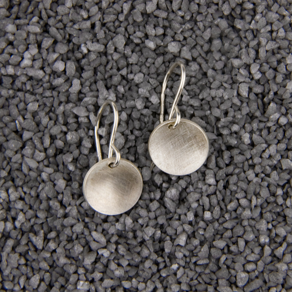 Zina Kao Exclusives Wire Earrings: Baby Geo Disc, Silver
