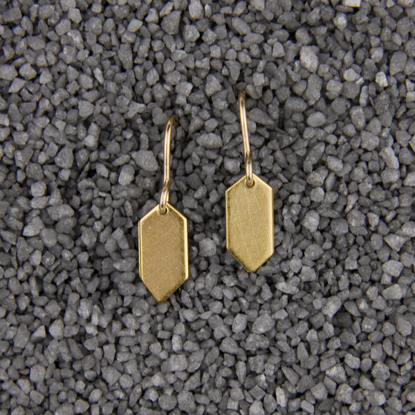 Zina Kao Exclusives Wire Earrings: Small Diamond Point, Gold