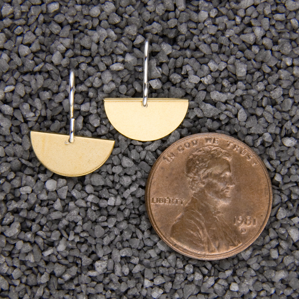 Zina Kao Exclusives Wire Earrings: Simple Harlequin, Gold with Silver Earwire