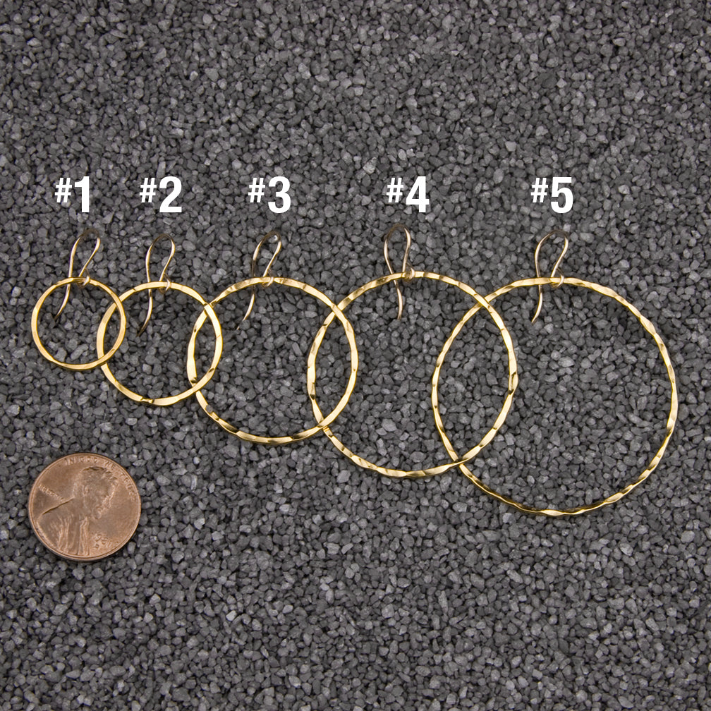 Zina Kao Exclusives Wire Earrings: Just Rings #1-5, Gold