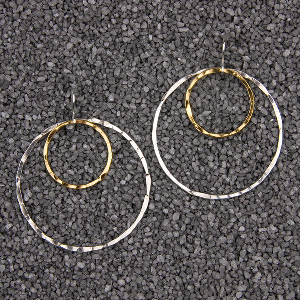 Zina Kao Exclusives Wire Earrings: Just Rings #24, Mostly Silver