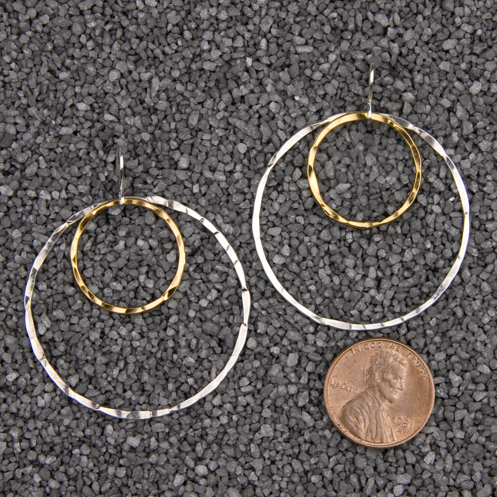 Zina Kao Exclusives Wire Earrings: Just Rings #24, Mostly Silver