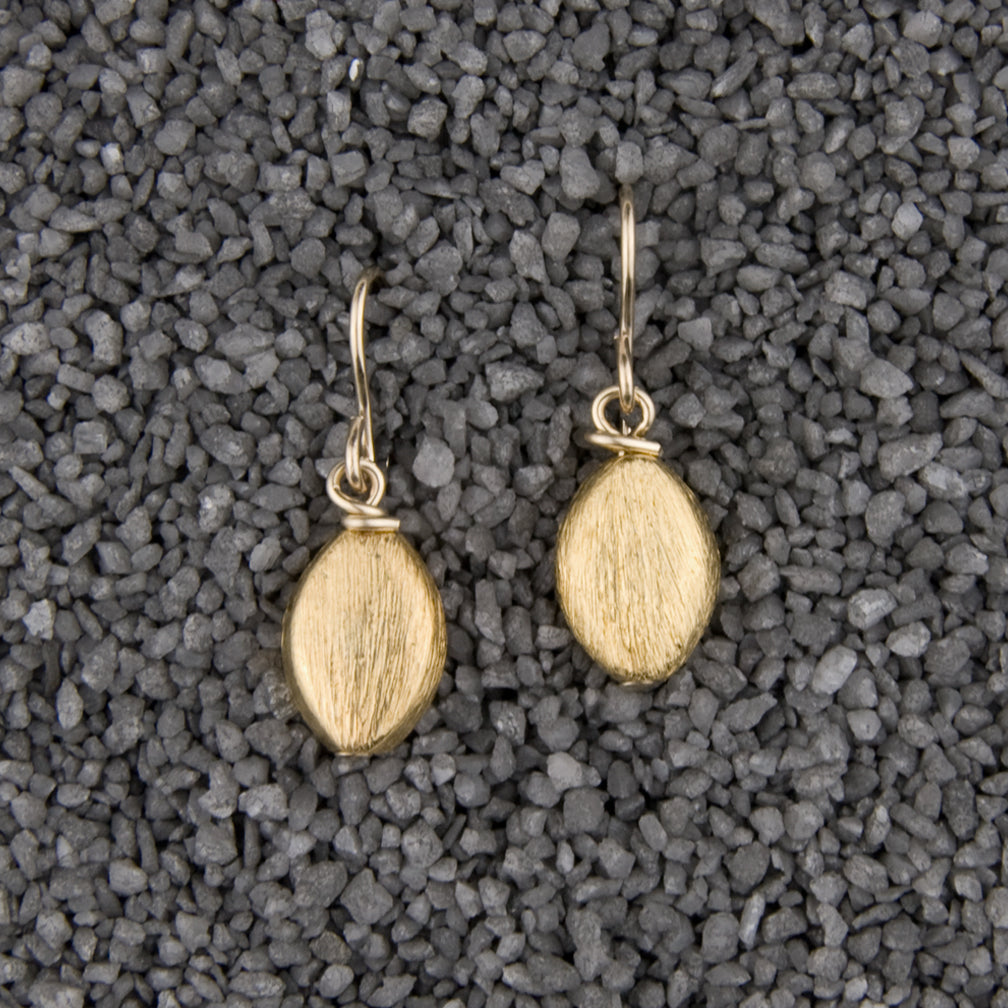 Zina Kao Exclusives Wire Earrings: Brushed Baby Nugget, Gold