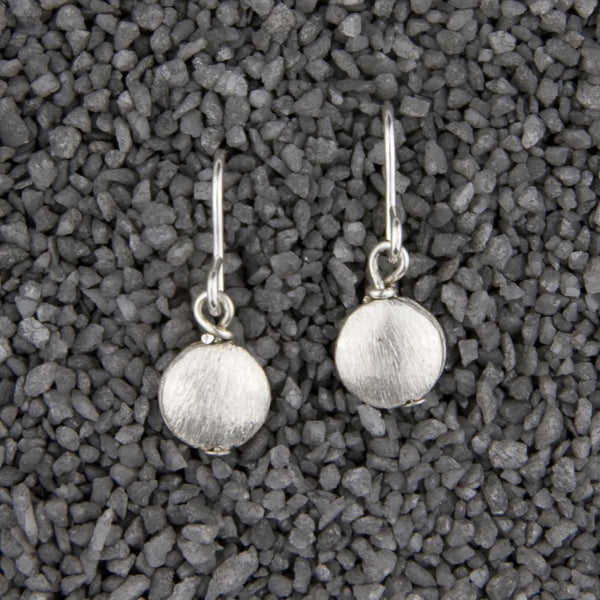 Zina Kao Exclusives Wire Earrings: Coin Small, Silver