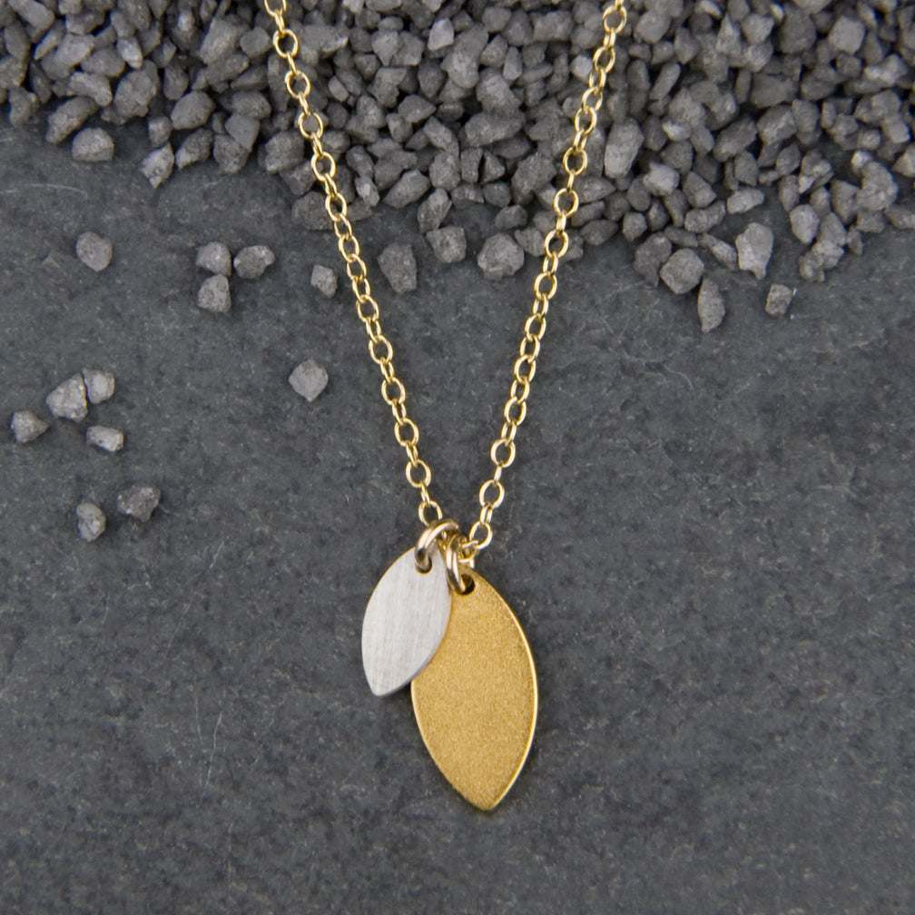 Zina Kao Exclusives Necklace: Marquise Double, Mostly Gold