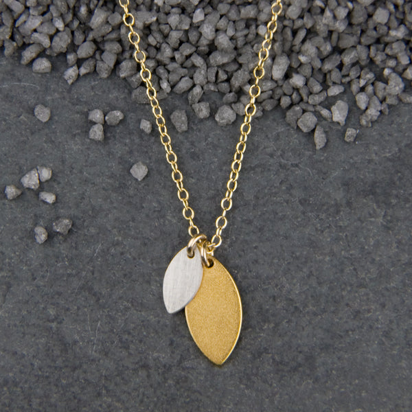 Zina Kao Exclusives Necklace: Marquise Double, Mostly Gold