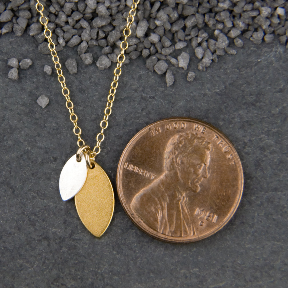 Zina Kao Exclusives Necklace: Marquise Double, Mostly Gold