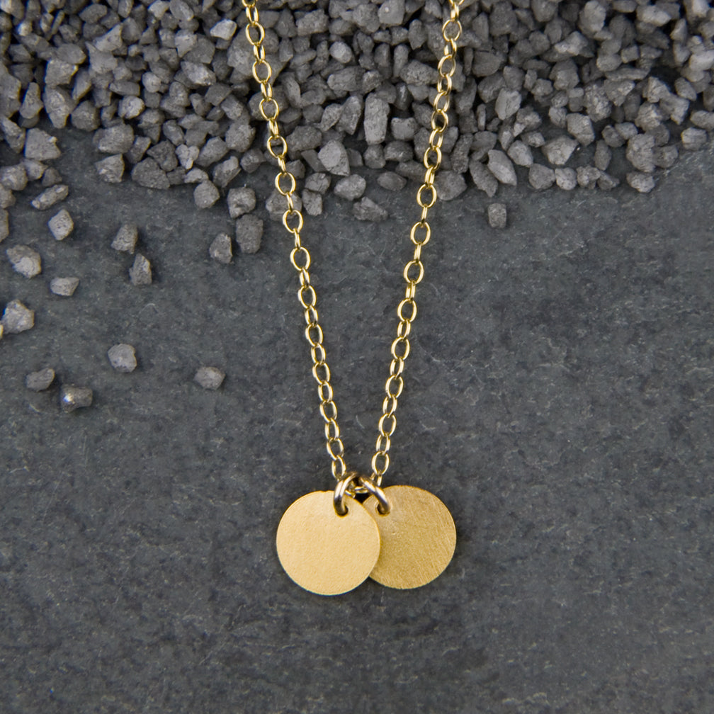 Zina Kao Exclusives Necklace: Two Tiny Dot, Gold