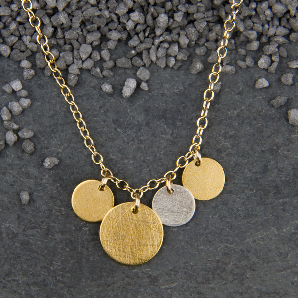 Zina Kao Exclusives Necklace: Four Dot, Mostly Gold