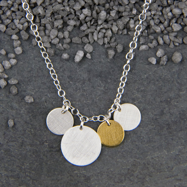 Zina Kao Exclusives Necklace: Four Dot, Mostly Silver