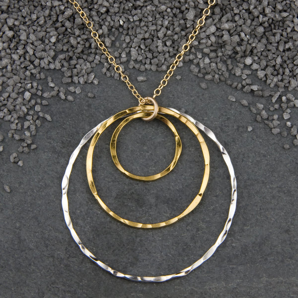 Zina Kao Exclusives Necklace: Just Rings Multi Ring #33, Mostly Gold