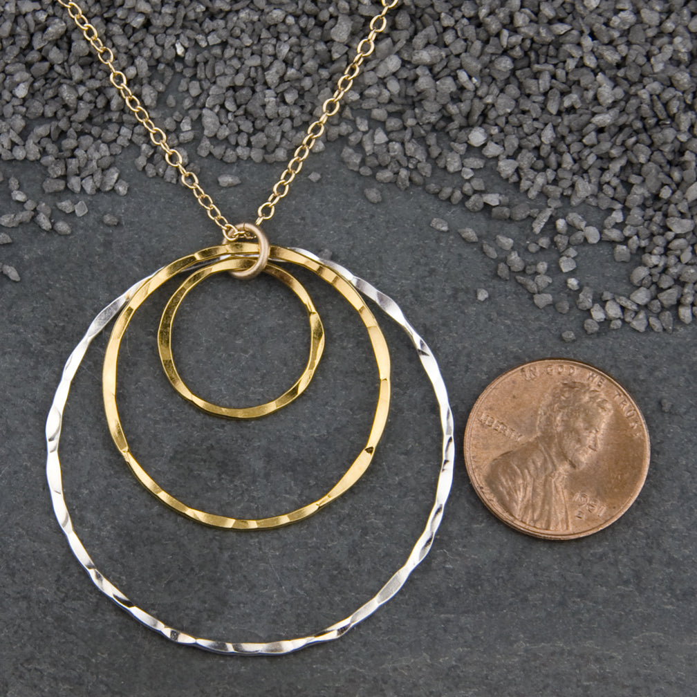 Zina Kao Exclusives Necklace: Just Rings Multi Ring #33, Mostly Gold