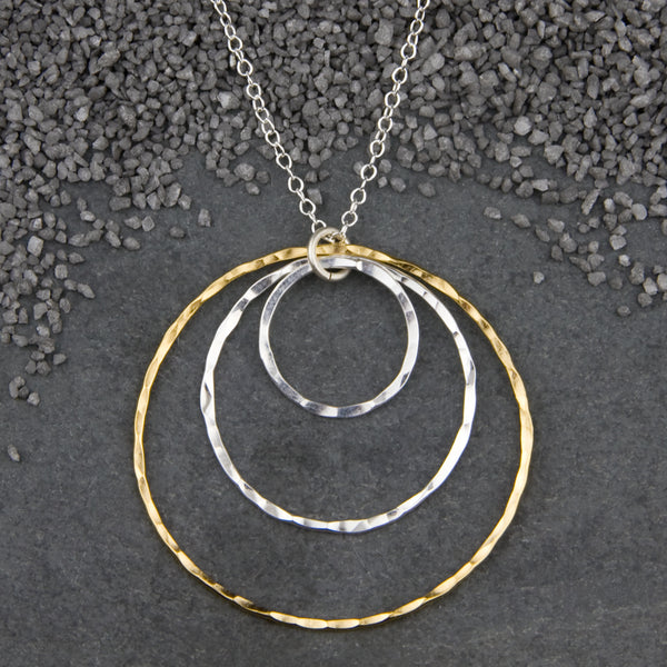Zina Kao Exclusives Necklace: Just Rings Multi Ring #33, Mostly Silver