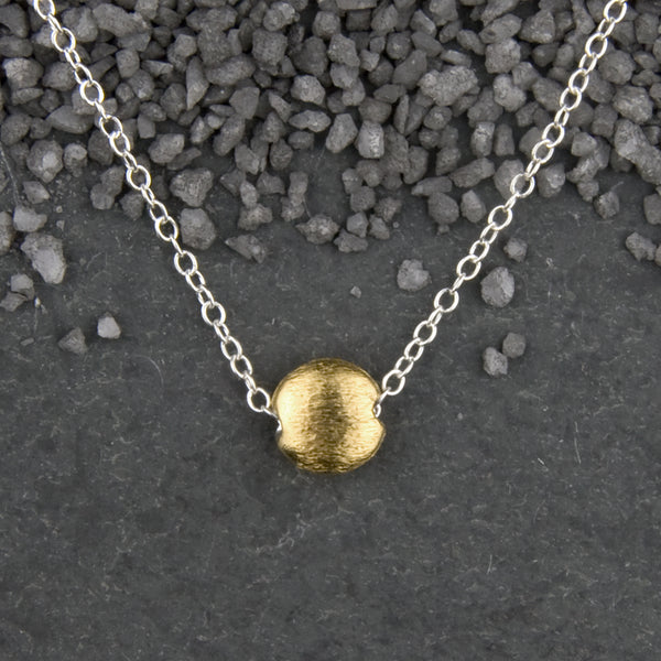 Zina Kao Exclusives Necklace: Microcoin Tiny, Gold with Silver Chain