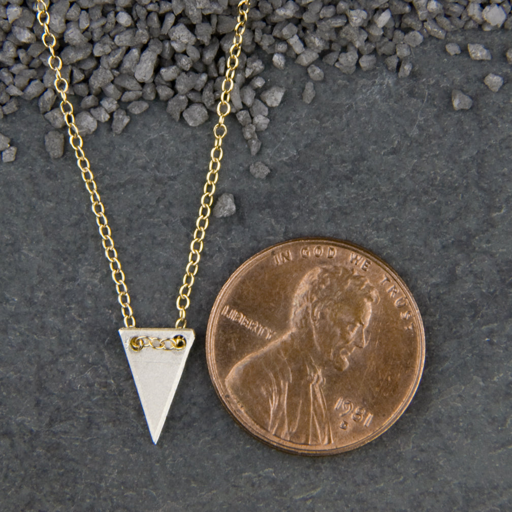 Zina Kao Exclusives Necklace: Triangle, Silver with Gold Chain