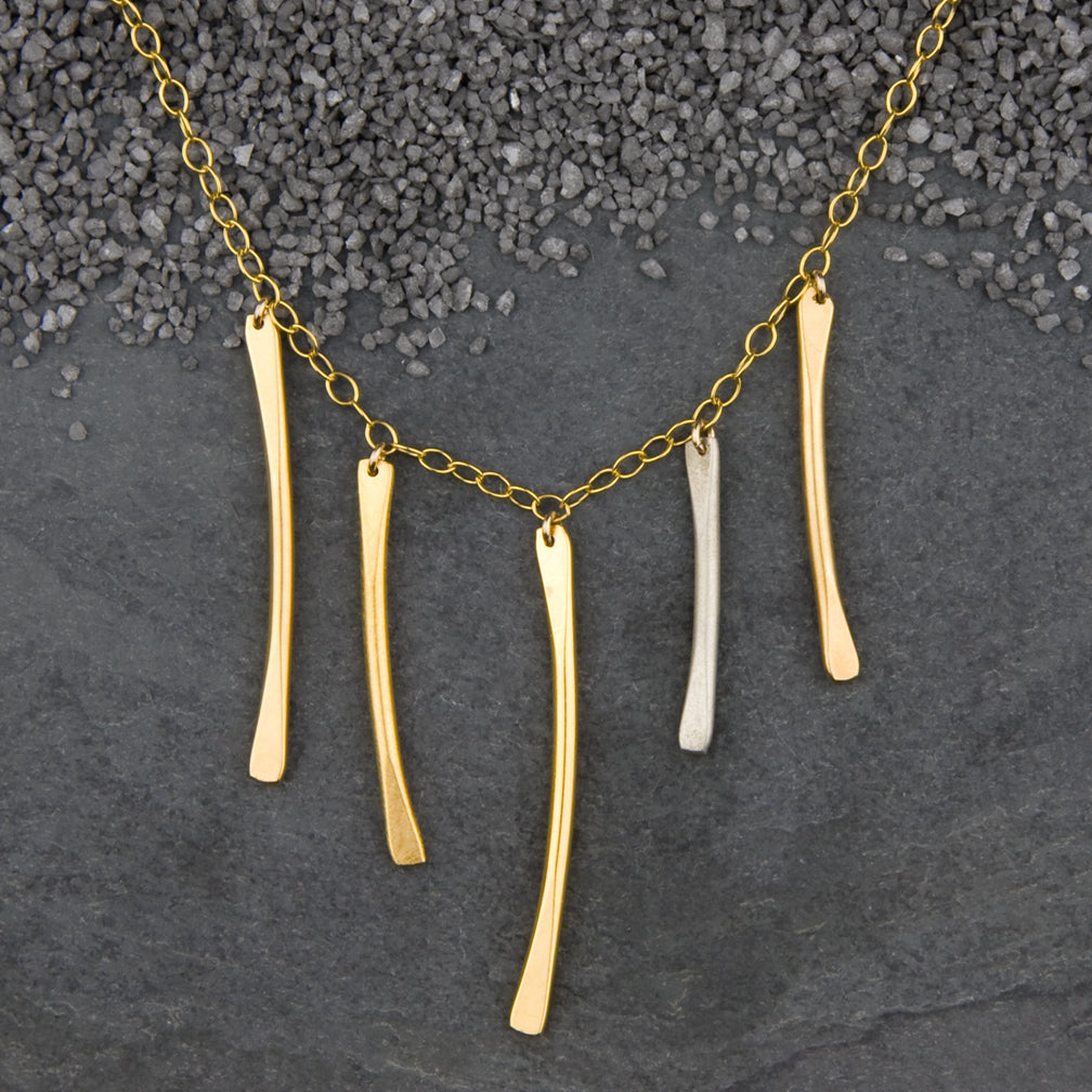 Zina Kao Exclusives Necklace: MultiStick, Mostly Gold