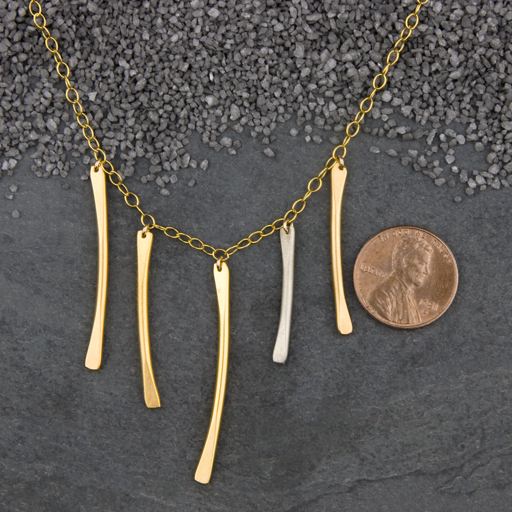 Zina Kao Exclusives Necklace: MultiStick, Mostly Gold