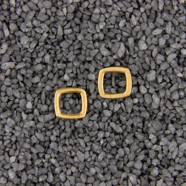 Zina Kao Exclusives Post Earrings: Baby Geo Tiny Square, Gold
