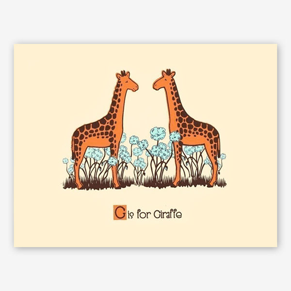 strawberryluna: Silkscreened Alphabet Print: G is for Giraffe