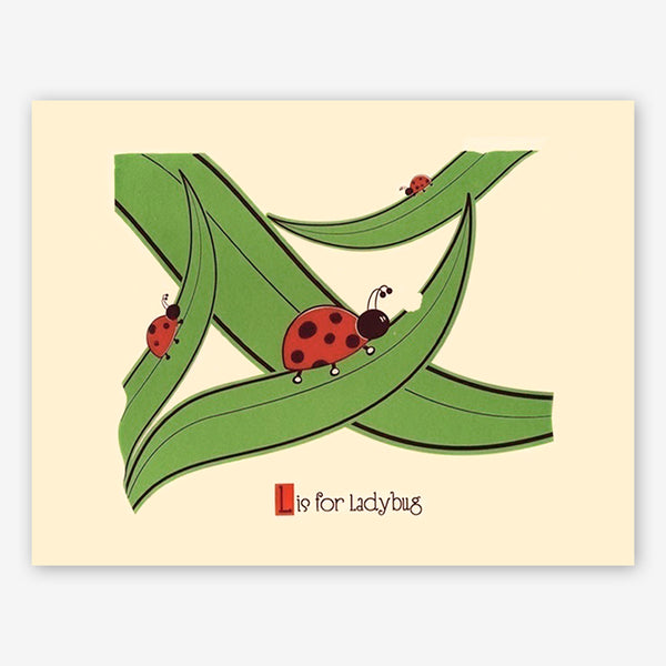 strawberryluna: Silkscreened Alphabet Print: L is for Ladybug