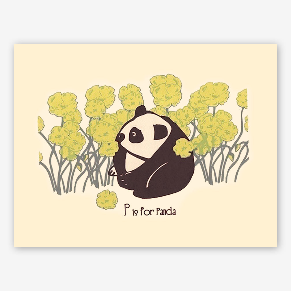 strawberryluna: Silkscreened Alphabet Print: P is for Panda