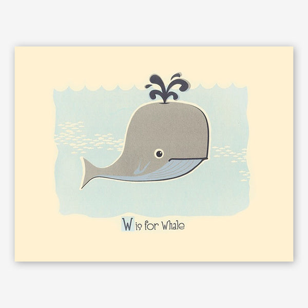 strawberryluna: Silkscreened Alphabet Print: W is for Whale